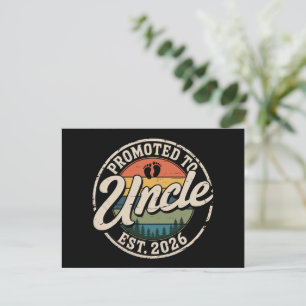 Promoted To Uncle Est 2026 Pregnancy Announcement  Postcard