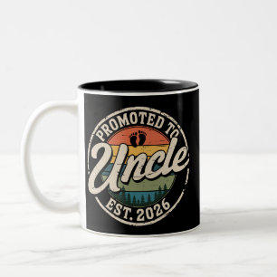 Promoted To Uncle Est 2026 Pregnancy Announcement Two-Tone Coffee Mug