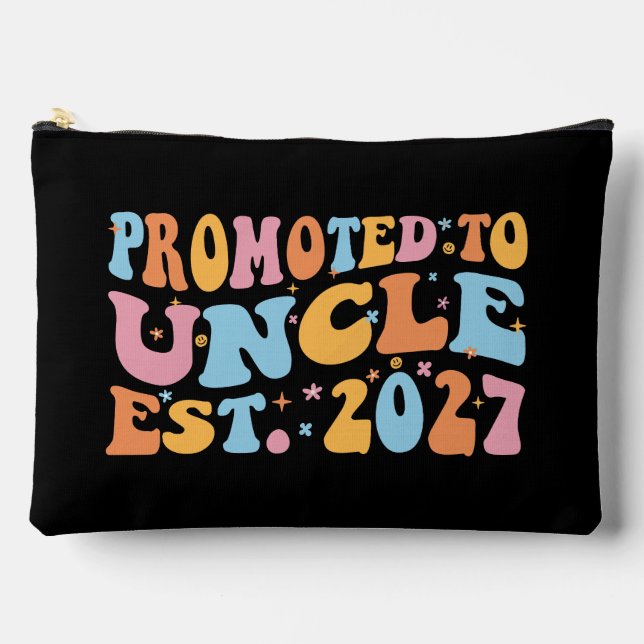 Promoted To Uncle Est 2027 New Uncle Accessory Pouch (Front)