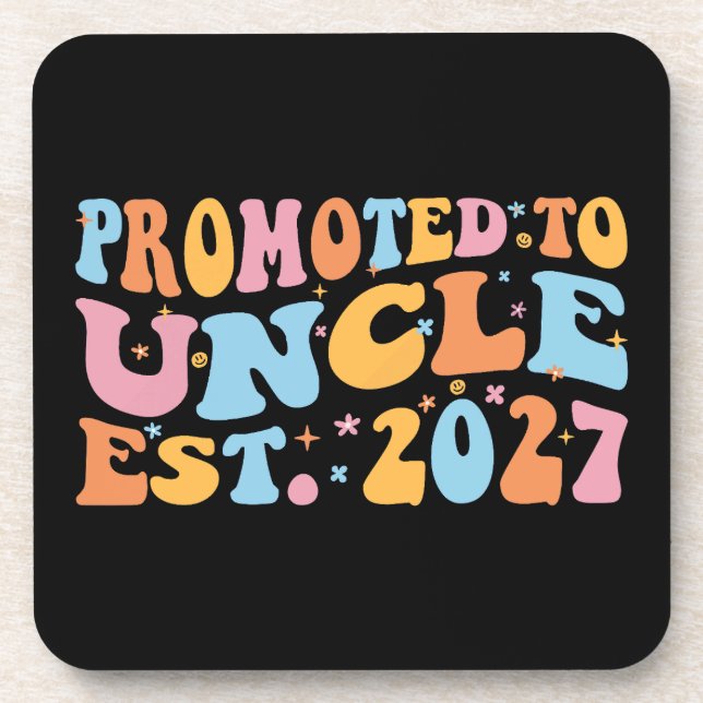 Promoted To Uncle Est 2027 New Uncle Coaster (Front)
