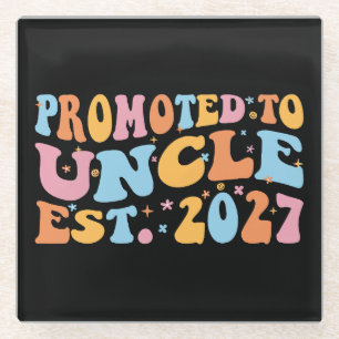 Promoted To Uncle Est 2027 New Uncle Glass Coaster