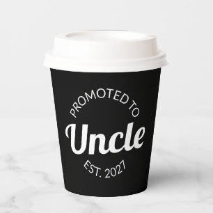 Promoted To Uncle Est 2027 New Uncle I Paper Cups