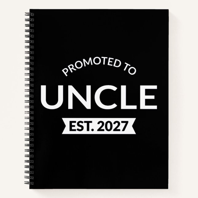 Promoted To Uncle Est 2027 New Uncle II Notebook (Front)