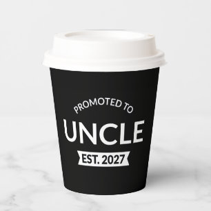 Promoted To Uncle Est 2027 New Uncle II Paper Cups