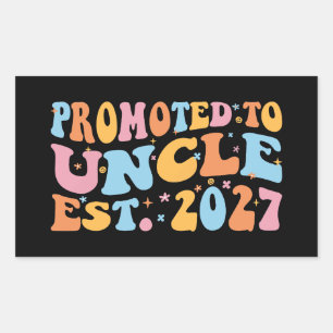 Promoted To Uncle Est 2027 New Uncle Rectangular Sticker
