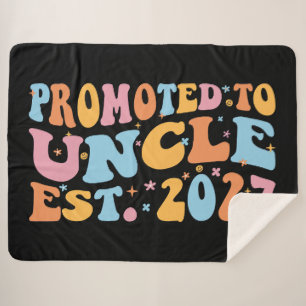 Promoted To Uncle Est 2027 New Uncle Sherpa Blanket