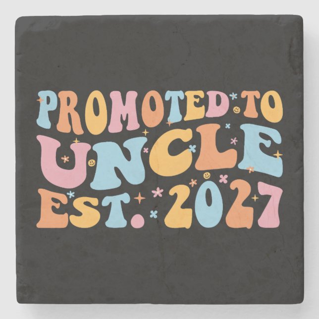 Promoted To Uncle Est 2027 New Uncle Stone Coaster (Front)