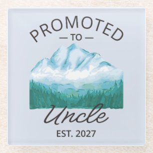 Promoted To Uncle Est 2027 New Uncle VI Glass Coaster