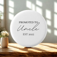 Promoted to Uncle EST Button | Cute New Uncle Gift
