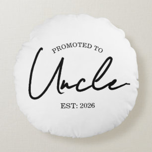 Promoted to Uncle EST New Uncle Gift Round Cushion