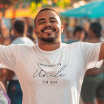 Promoted to Uncle EST | New Uncle Gift T-Shirt<br><div class="desc">Celebrate the exciting journey to unclehood with this modern "Promoted to Uncle EST 2025" T-shirt. Designed with a sleek minimalist font, this comfy shirt makes the perfect gift for first-time uncles, baby announcements, pregnancy reveals, or Father’s Day surprises for brothers or close friends. Crafted for everyday comfort and proud wear,...</div>