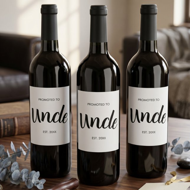 Promoted To Uncle Established Custom Year White Wine Label (Creator Uploaded)