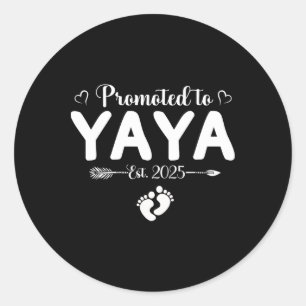 Promoted To Yaya 2025 Mothers Day First Time Mum P Classic Round Sticker