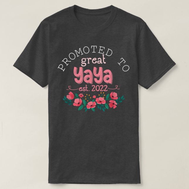 Promoted to Yaya Est 2022 First Time New Grandma M T-Shirt (Design Front)