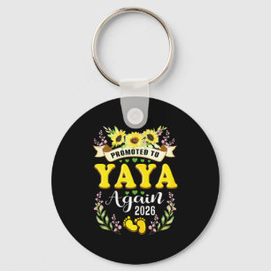 Promoted to yaya grandma 2026 sunflower reveal key ring