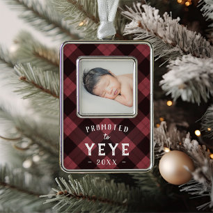 Promoted to Yeye Baby Photo Grandpa Silver Plated Framed Ornament