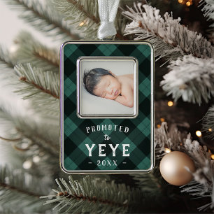 Promoted to Yeye   Baby Photo Grandpa Silver Plated Framed Ornament