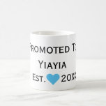 Promoted To Yiayia Black & Blue Mug<br><div class="desc">Perfect gift for the new and already loved greek grandma Yiayia,  a customisable mug celebrating their promotion from mum to grandma!</div>