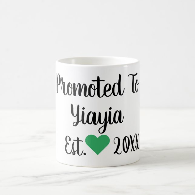 Promoted To Yiayia Black & Green Mug (Center)