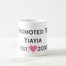 Promoted To Yiayia Black & Pink Mug