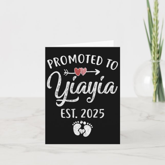 Promoted To Yiayia Est 2025 Funny First Time Mothe Card (Front)