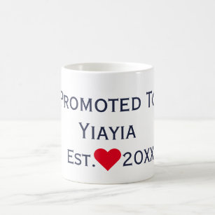 Promoted To Yiayia Navy & Pink Mug