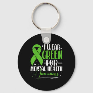 Promoting Mental Health Awareness Green Ribbon Key Ring