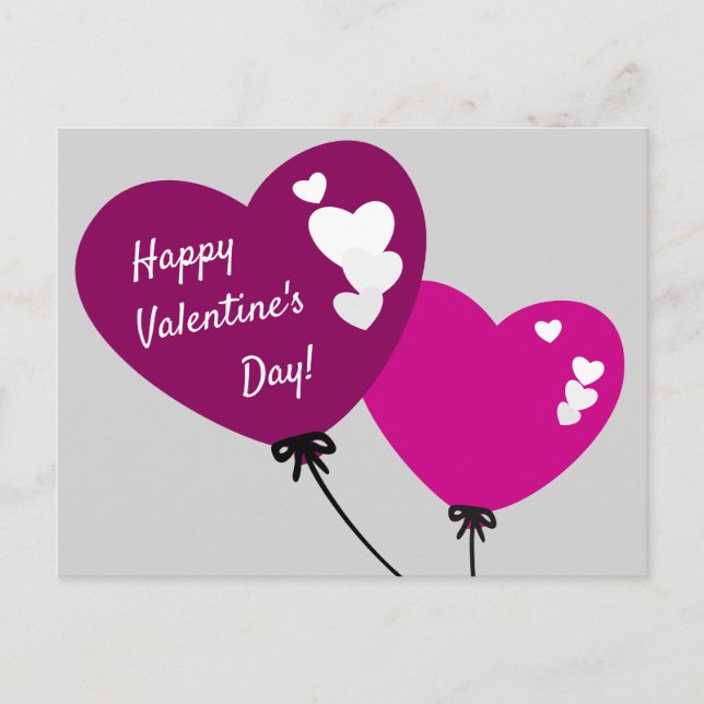 Promotion Balloon Heart Happy Valentine's Day Card (Front)