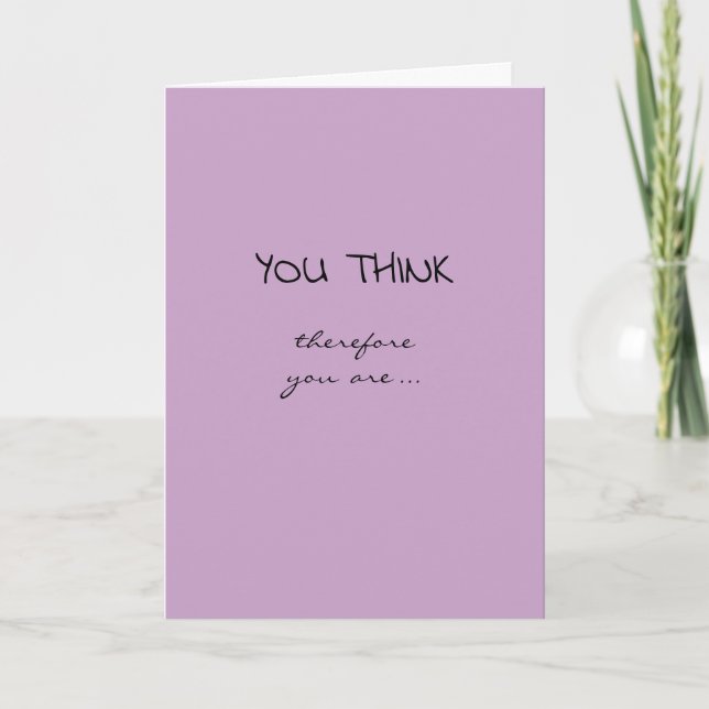 Promotion Congratulations I Think Therefore I Am Card (Front)