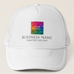 Promotional Add Upload Business Company Logo Text Trucker Hat<br><div class="desc">Promotional Add Upload Business Company Logo Personalised Template Trucker Hat.</div>