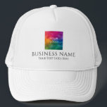 Promotional Add Upload Business Company Logo Text Trucker Hat<br><div class="desc">Promotional Add Upload Business Company Logo Personalised Template Trucker Hat.</div>