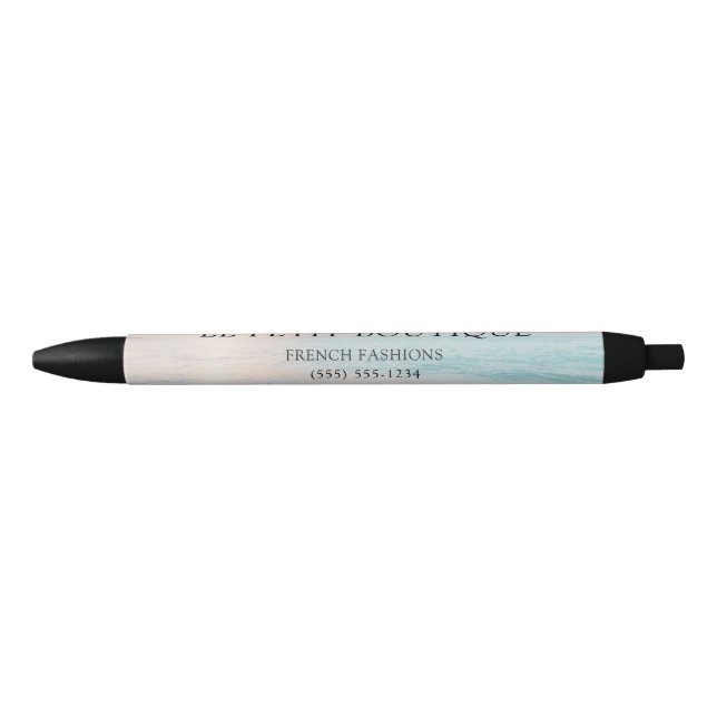 Promotional Beach Photo Business Name  Black Ink Pen (Front)