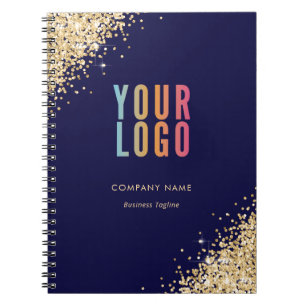 Promotional Blue Gold Business Logo Notebook