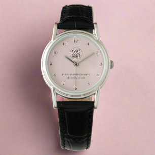 Promotional Blush Pink Business Logo & Text  Watch