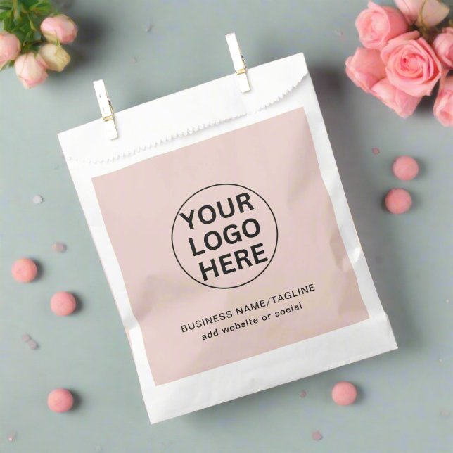 Promotional Blush Pink Company Logo & Text Branded Favour Bag (Creator Uploaded)