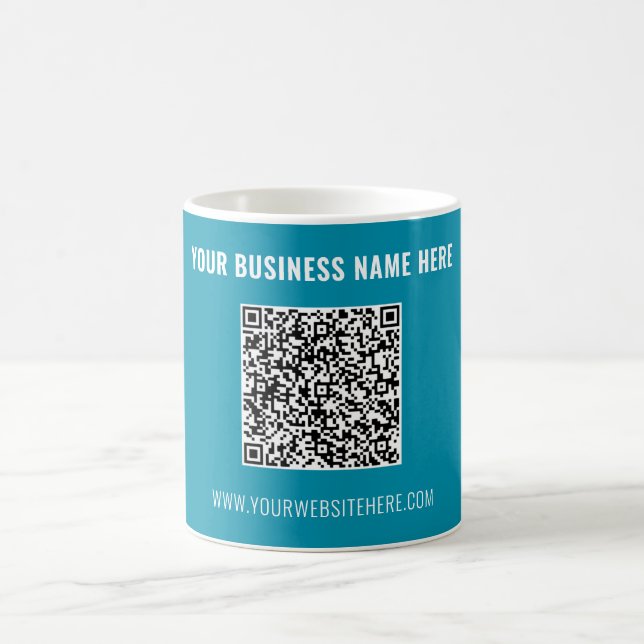 Promotional Branded QR Code Coffee Mug Example (Center)