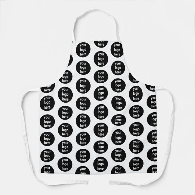 Promotional Business Logo Black White Pattern  Apron (Front)