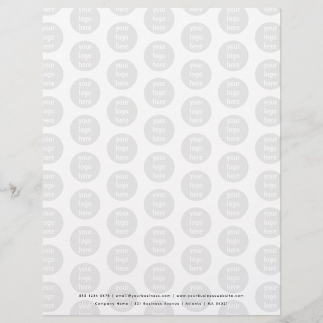 Promotional Business Logo Black White Pattern  Custom Letterhead (Front)