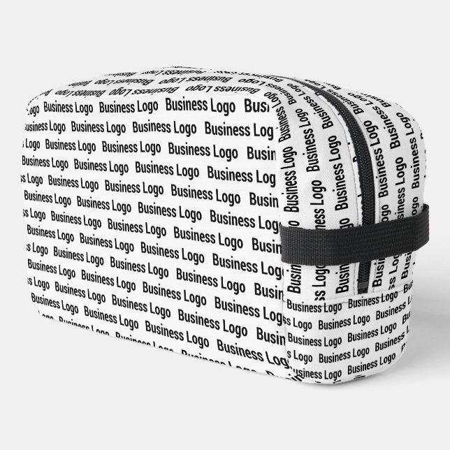 Promotional Business Logo Black White Pattern  Dopp Kit (Left Corner)