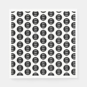 Promotional Business Logo Black White Pattern Napkin