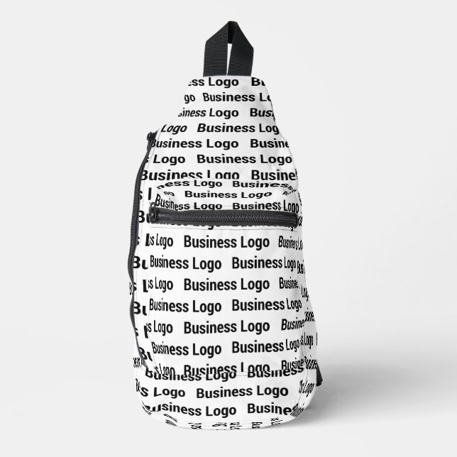 Promotional Business Logo Black White Pattern  Sling Bag (Front)