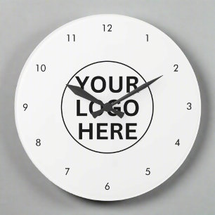 Promotional Business Logo Branded White  Large Clock