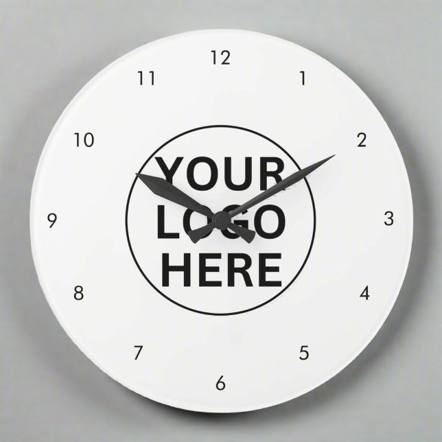 Promotional Business Logo Branded White  Large Clock (Creator Uploaded)