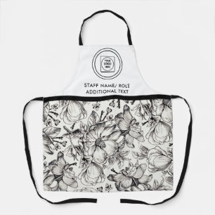 Promotional Business Logo White Orchid Branding Apron