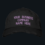 Promotional Business Text Embroidered Baseball Cap<br><div class="desc">Simple Personalised Embroidered Promotional Caps - Add Your Text - Name - Company / Number / Letter / Slogan - Tagline / or Website , Phone , E-mail , Social Media Handle , Address , Logo - Photo / more - Choose Your Colour / Size / Font - Make your...</div>