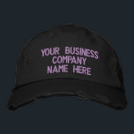 Promotional Business Text Embroidered Baseball Cap<br><div class="desc">Simple Personalised Embroidered Promotional Caps - Add Your Text - Name - Company / Number / Letter / Slogan - Tagline / or Website , Phone , E-mail , Social Media Handle , Address , Logo - Photo / more - Choose Your Colour / Size / Font - Make your...</div>