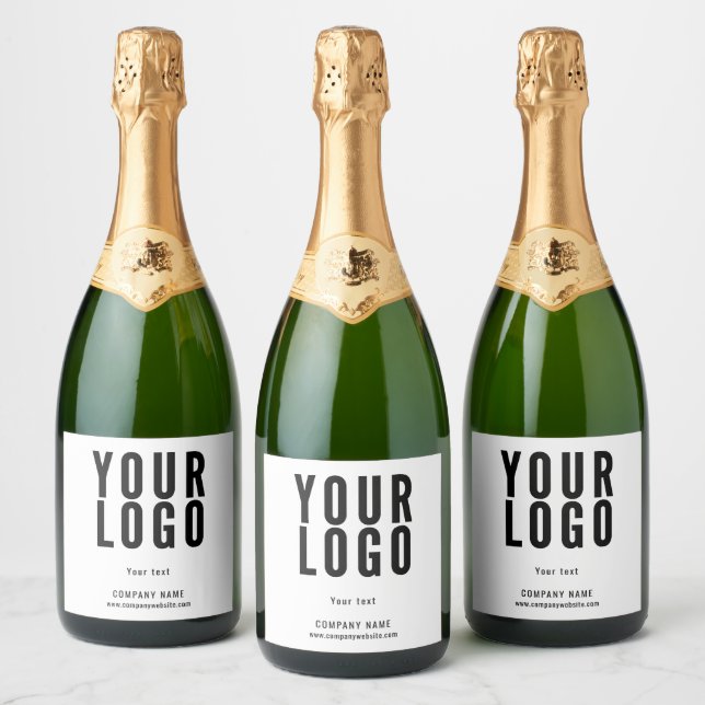 Promotional Business White Custom Logo Sparkling Wine Label (Bottles)