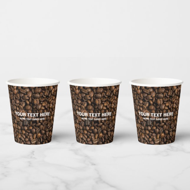 Promotional Coffee Beans Upload Business Logo Here Paper Cups (Multi)
