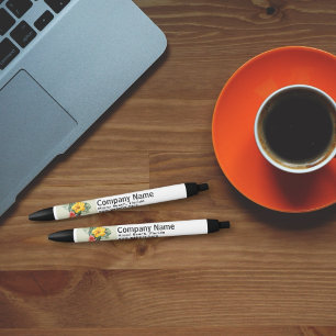 Promotional Company Logo and Text Template  Black Ink Pen