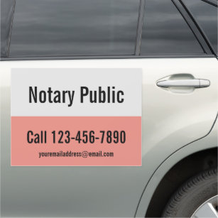Promotional Coral Notary Public Car Magnet
